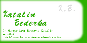 katalin bederka business card